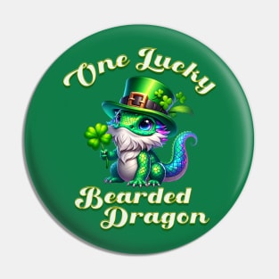 One Lucky Bearded Dragon St Patricks Day Pin