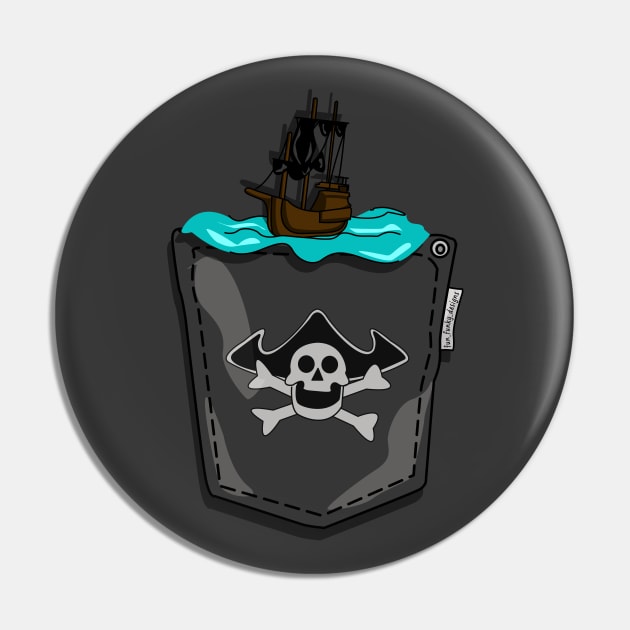 Pirates in my Pocket Pin by Fun Funky Designs