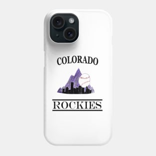 Colorado Rockies Denver Skyline Logo Design Phone Case