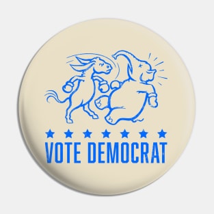 Vintage 1950's Vote Democrat Boxing Donkey (Blue) Pin