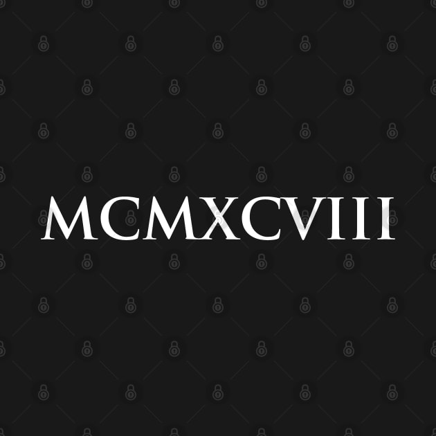 1998 MCMXCVIII (Roman Numeral) by gemgemshop