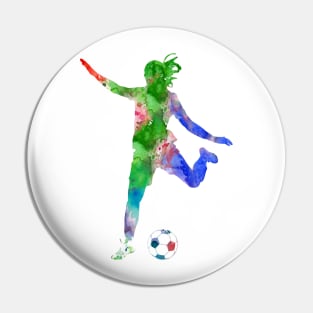 Girl Soccer Pin