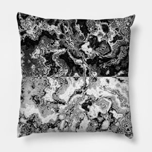Black & White Stone Marble Print Pillow