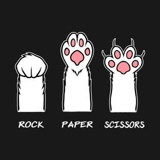 Funny Rock Paper Scissors Paws Graphic Design T-Shirt