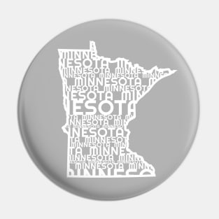 Minnesota State Map Wordmark Fill Pin