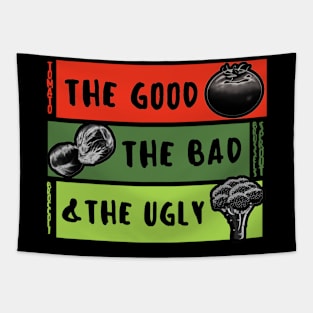 The Good The Bad And The Ugly Tomato Brussels Sprout Broccoli Funny Tapestry