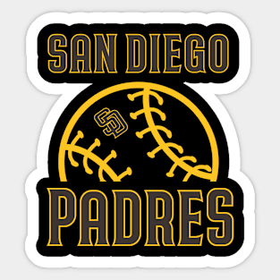 San Diego Padres – Blue Circle With White Name – Full Color Vinyl Sticker –  Custom Size – Biggest Decal Shop