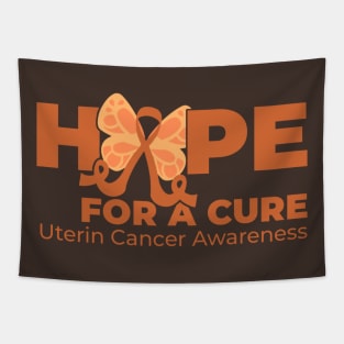 Hope For A Cure Butterfly - Uterine Cancer Awareness Tapestry