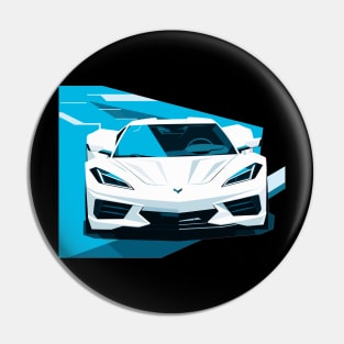 C8 Corvette Racing White sportscar retro design vintage style supercar Classic car vibes with a white C8 Corvette Retro flair for C8 Corvette enthusiasts Pin