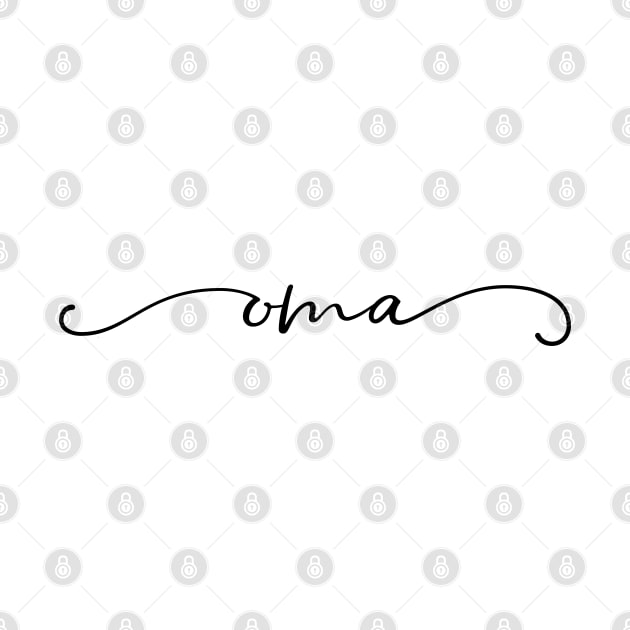 Oma Grandma Gift Elegant Swash Script by babypinch