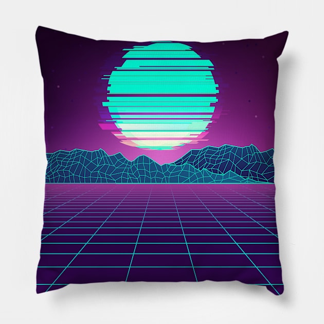 80s Glitch of the future Pillow by edmproject
