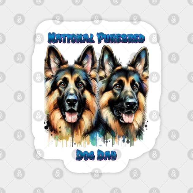 German Shepherds Celebrate Purebred Dog Day Magnet by coollooks