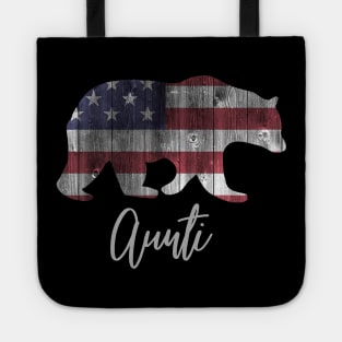 Aunti Bear 4th of july flag american Tote