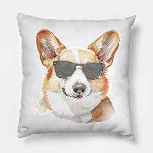 Corgi with Sunglasses Pillow