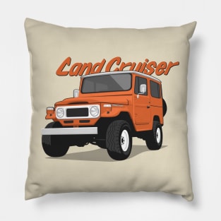 Land cruiser fj40 hardtop off road orange Pillow