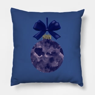 Blue Christmas Holiday Ornament Pillow