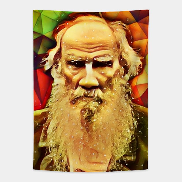 Leo Tolstoy Snow Portrait | Leo Tolstoy Artwork 9 Tapestry by JustLit