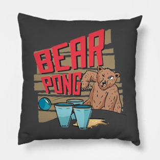 Funny Bear Pong Design Pillow