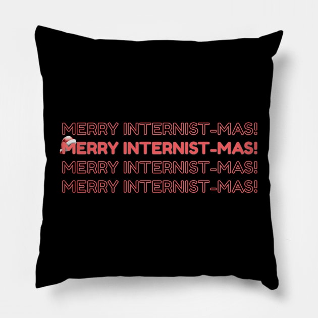 Merry Christmas internist doctor Pillow by MedicineIsHard