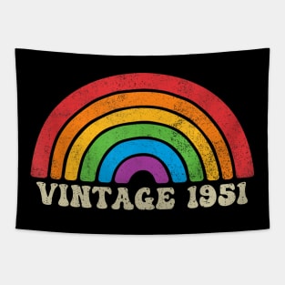 Vintage 1951 - Retro Rainbow Vintage-Style Tapestry