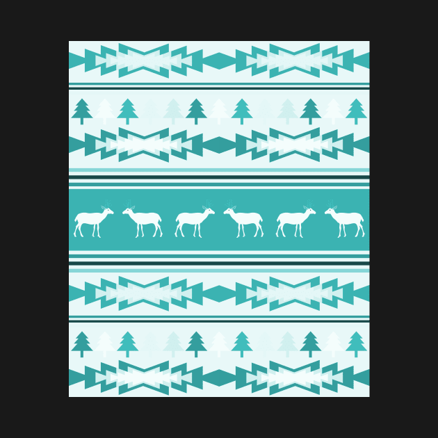 Winter Christmas pattern with deer by cocodes