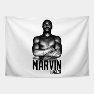 Marvelous Marvin Hagler Boxing Legend Signature Vintage Retro 80s 90s Bootleg Rap Style Tapestry