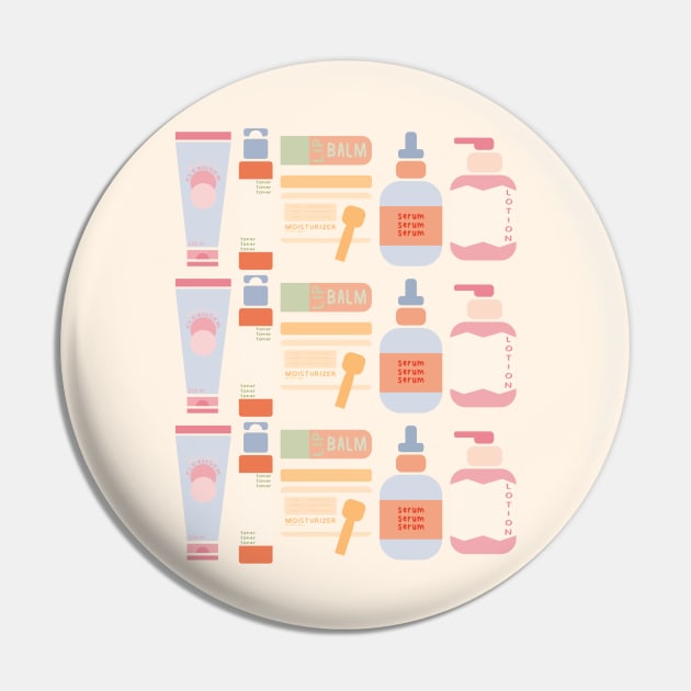 Skincare Essentials Pattern (Cream Version) Pin by aaalou