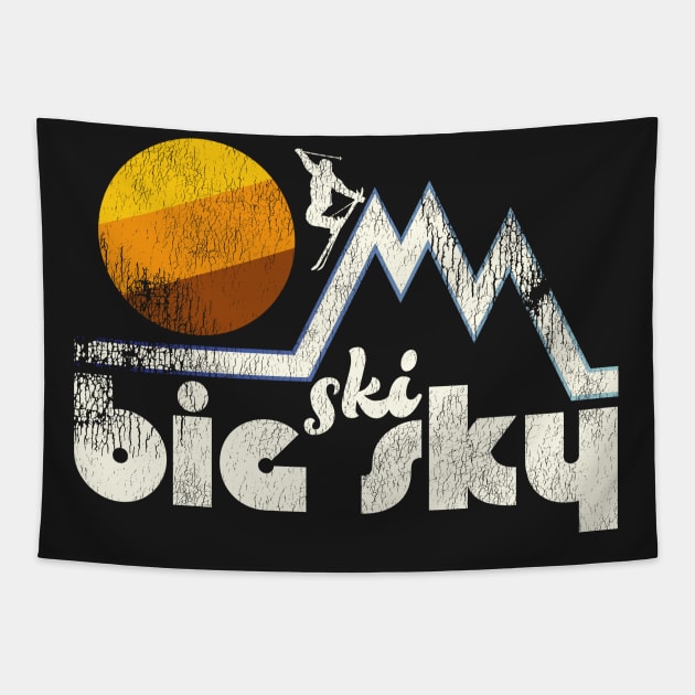 Retro Ski Big Sky Tapestry by darklordpug
