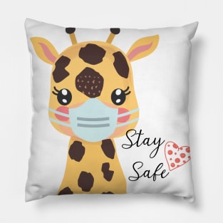 Stay Safe, Giraffe Pillow