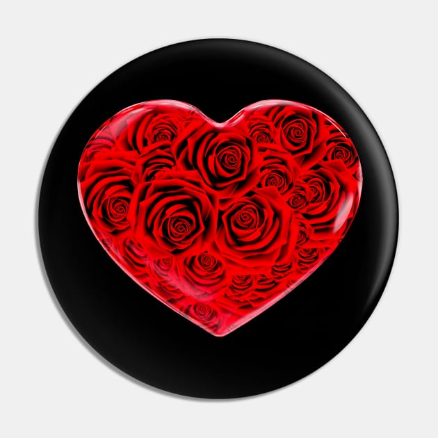 Heart of Roses Pin by zuzugraphics