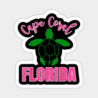 Cape Coral Florida Vacation Beach Family Group Turtle Magnet