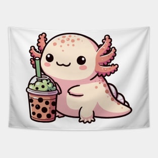 kawaii chubby axolotl boba Tapestry