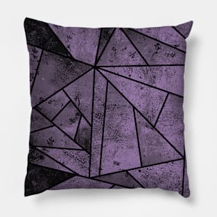 Lilac Purple and Black Geometric Pattern Pillow