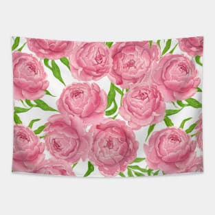 Pink peonies watercolor Tapestry