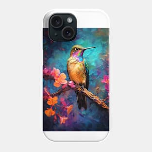 Hummingbird bird painting colors art #Hummingbird Phone Case