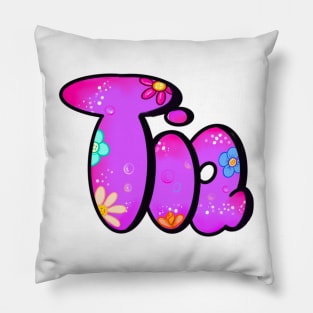 Tia Girls and womens unicorn Personalized Custom name Tia Pillow