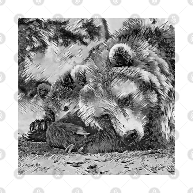 AnimalArtBW Bear 002 by JAMFoto