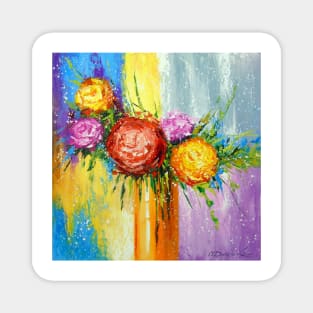Bouquet of bright flowers Magnet