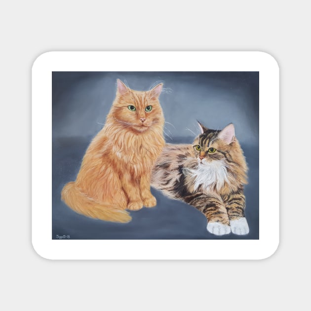 Cat siblings Magnet by Kunstner74