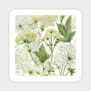 Watercolor Wildflower Queen Anne's Lace Pattern 1 Magnet