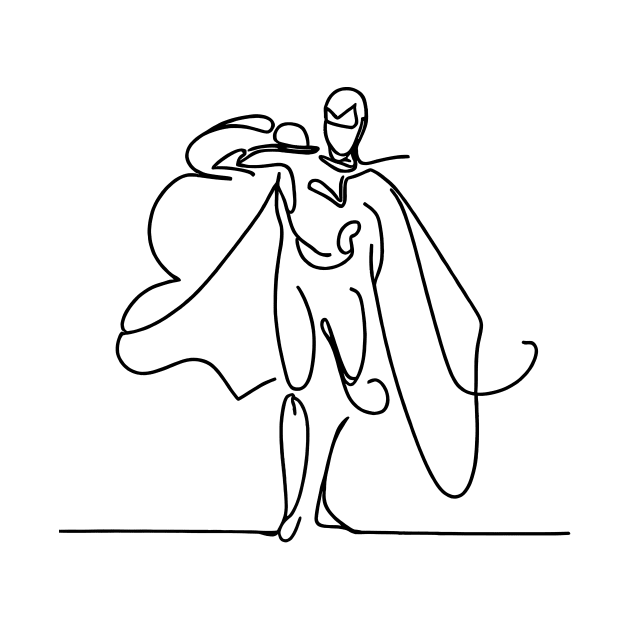 Minimalist line art Superhero Silhouette | Character 3 by Jumitu-Art