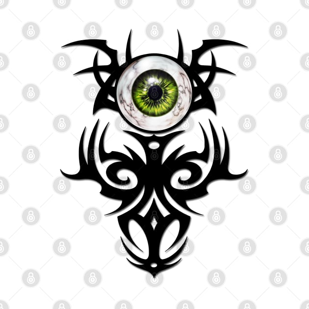 Tribal green marble eye by AmandaRain