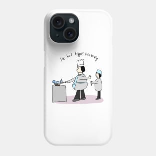 Idioms He has bigger fish to fry fun illustrated idiom Phone Case