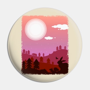 Forest Animals Under Twilight 2 Pin