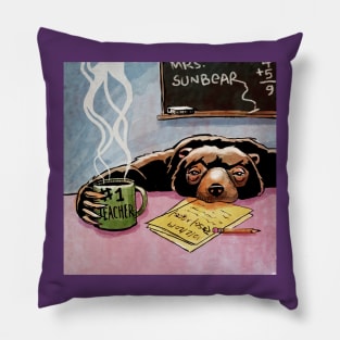 Mrs. Sunbear, #1 Teacher Pillow