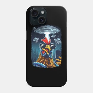 Rooster UFO Funny Chicken Meme Invasion Retro Alien Phone Case