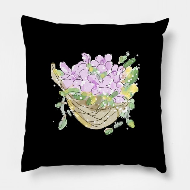 Hanging Flower Basket Pillow by DesignTree