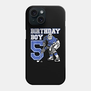 Kids 5 Year Old Ice Hockey Themed Birthday Party 5Th Boy Phone Case