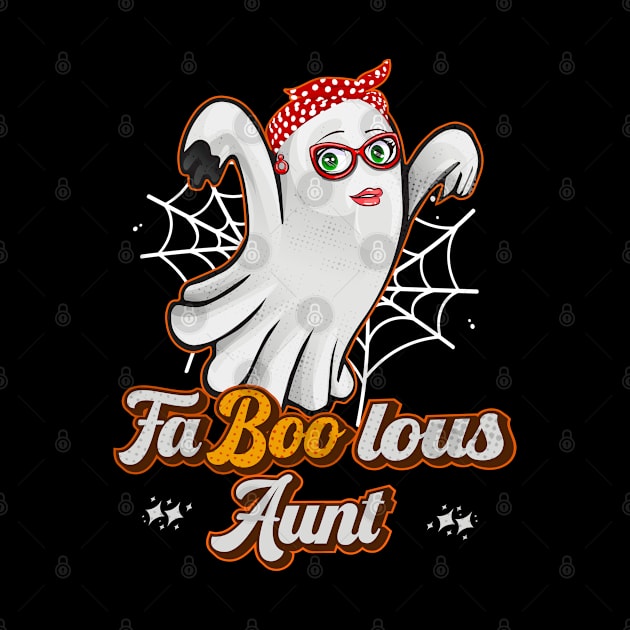 Fa-Boo-Lous Fabulous Aunt Cute Halloween Ghost Auntie by Rebrand