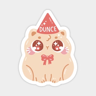 Dunce Cute Funny Cat Art Magnet